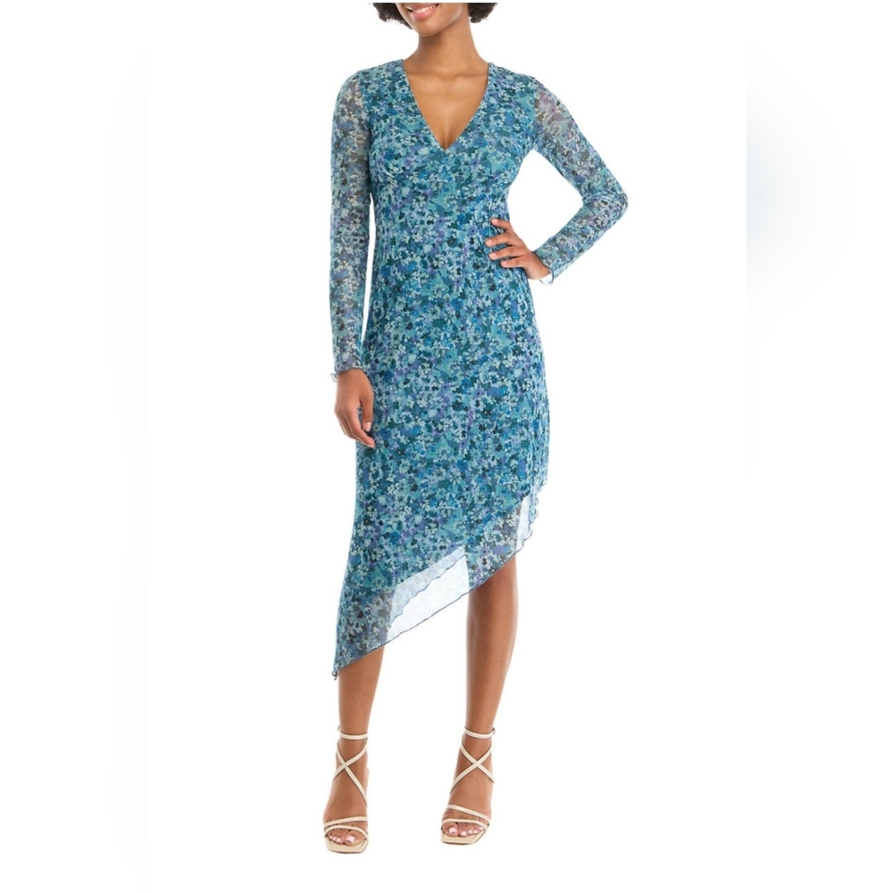 OAK & TRELLIS FLORAL V-NECK  DRESS NWT